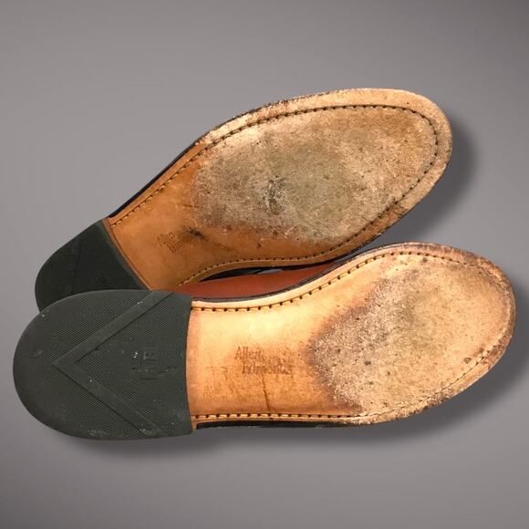 Men's 11 ALLEN EDMONDS Maxfield Handsewn Dark Chili Calfskin Tassel Loafers EUC - Picture 12 of 14